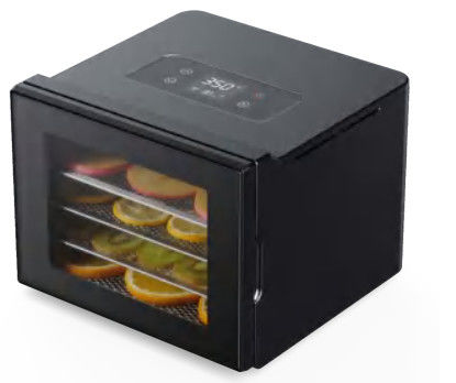 Black Four Tier 1100W Electric Food Dehydrator With Transparent Door