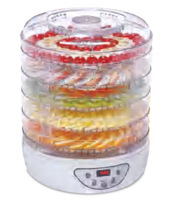 Kitchen Round Shape 900W 5 Shelf Food Dehydrator Temperature Adjustable